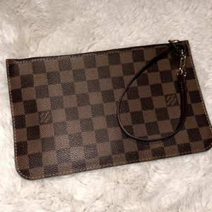 LOUIS VUITTON Damier Ebene Neverfull MM  Accessory Pouch